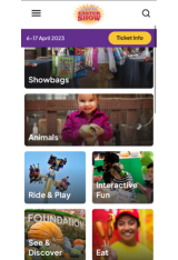 Screen shot of explore categories
